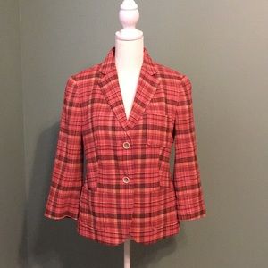 Talbots classic plaid seersucker jacket